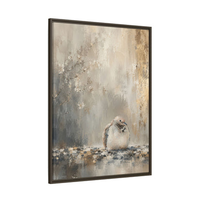 Dove Light Abstract Framed Canvas Print