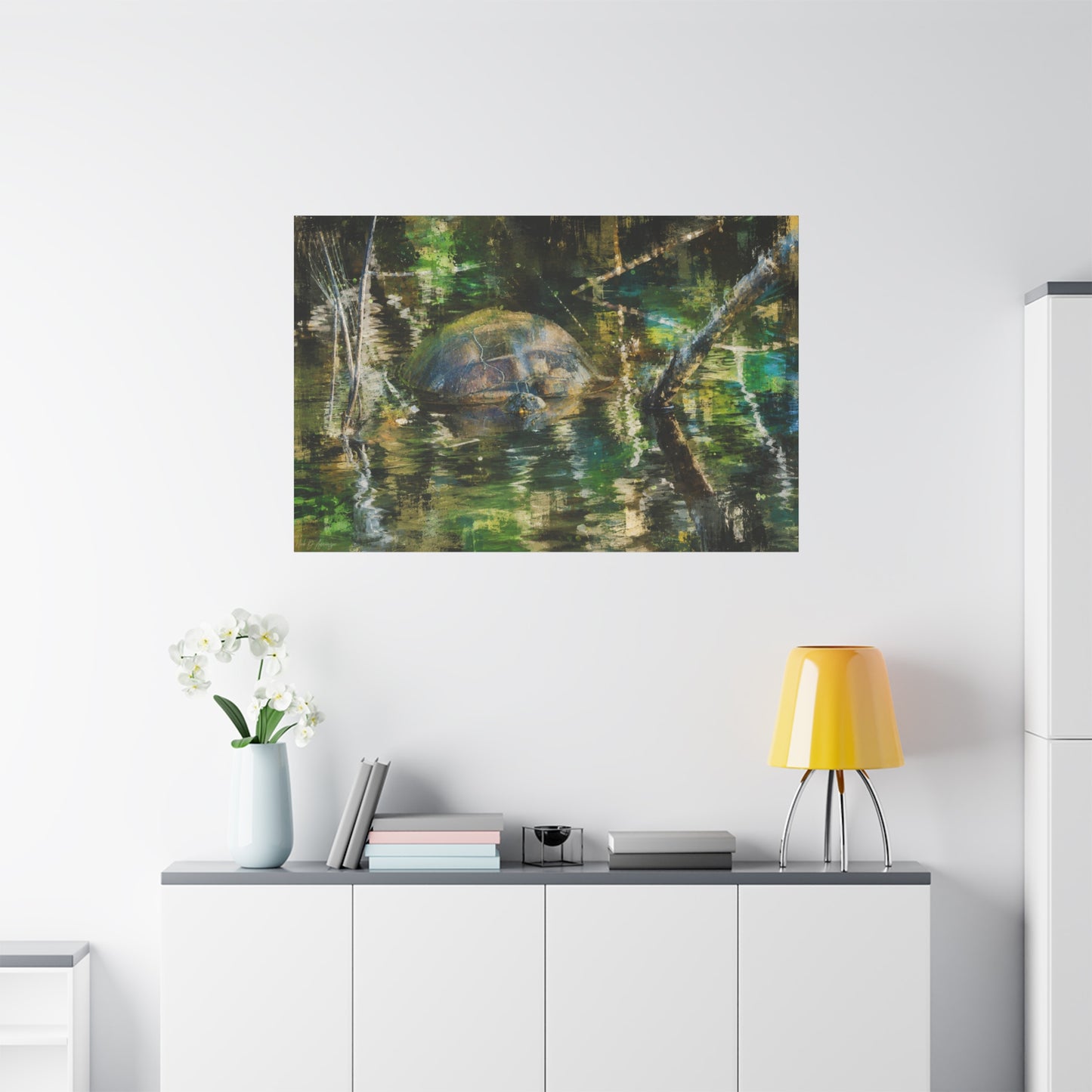 Painted Turtle Abstract Canvas Print