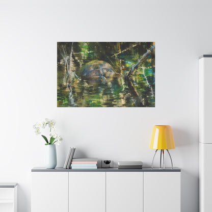 Painted Turtle Abstract Canvas Print