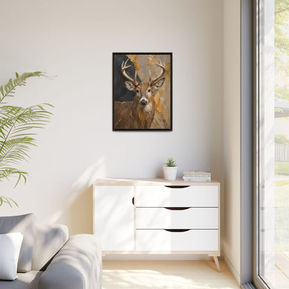 Woodland Buck Abstract Framed Canvas Print