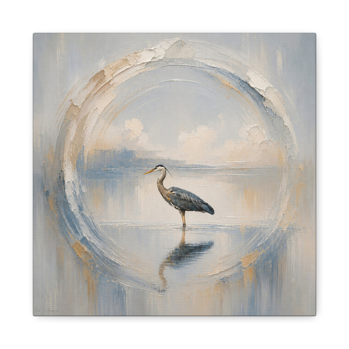 Great Blue Heron Abstract Canvas Print
