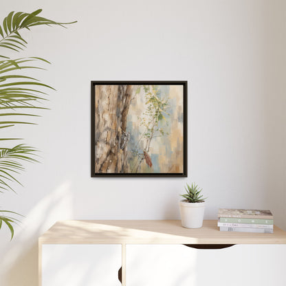 Pacific Screech Owl Abstract Framed Canvas Print