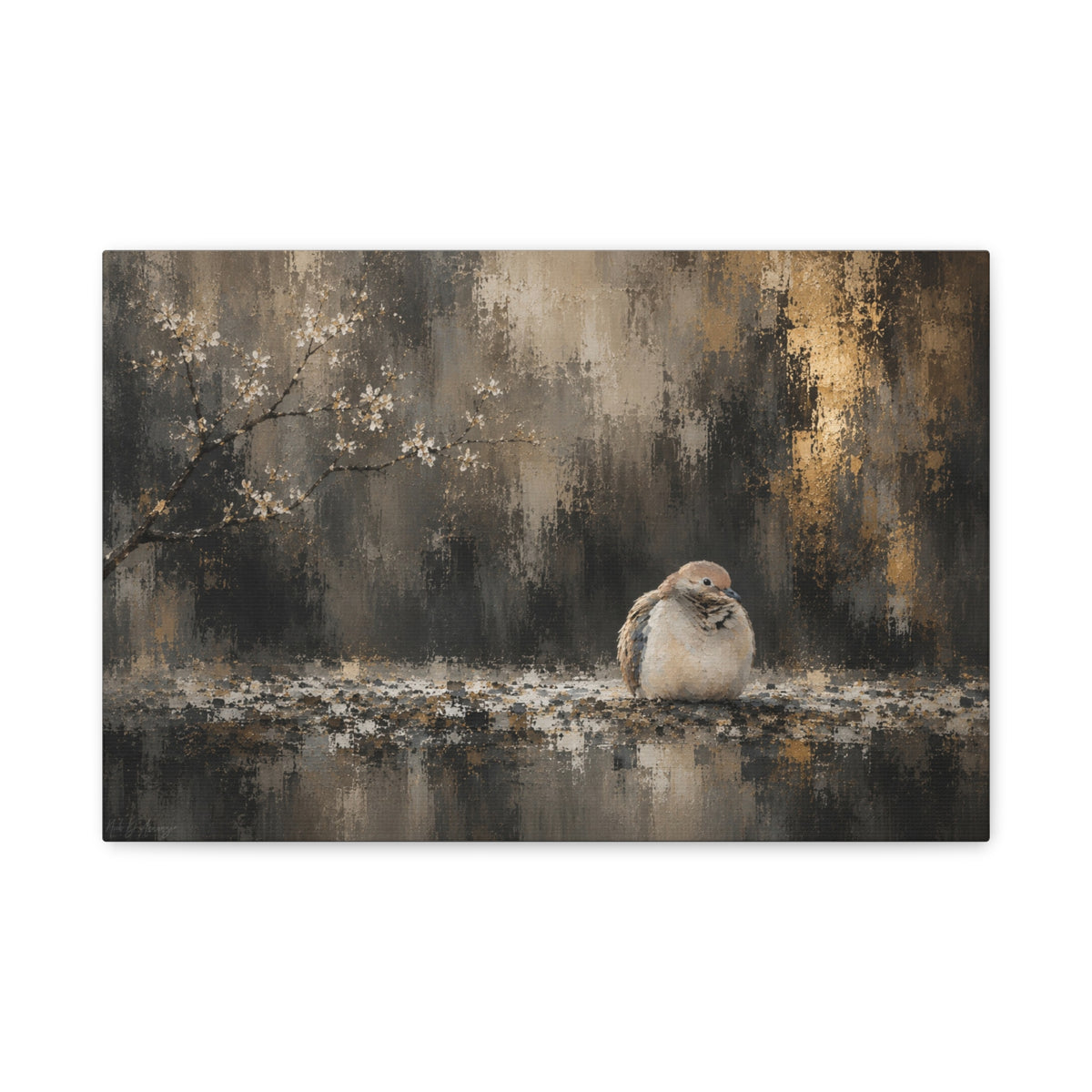 Dove Dark Abstract Canvas Print