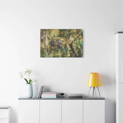 Painted Turtle Light Abstract Canvas Print