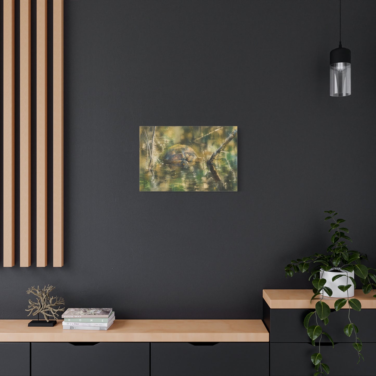 Painted Turtle Light Abstract Canvas Print