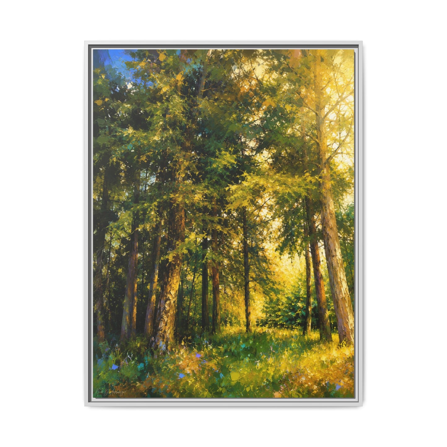 Apsley Forest Abstract Framed Canvas Print