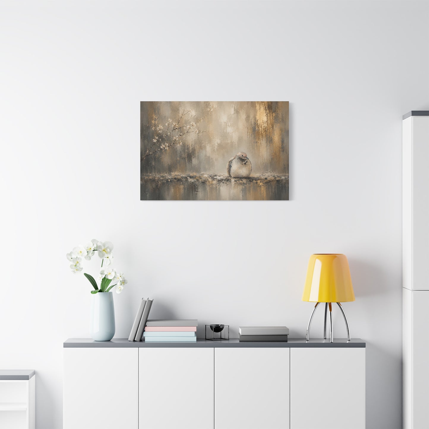 Dove Golden Abstract Canvas Print