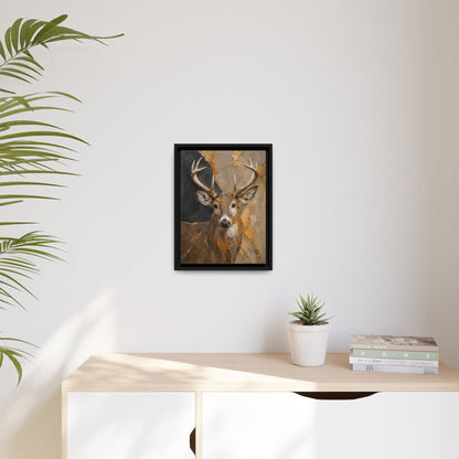 Woodland Buck Abstract Framed Canvas Print