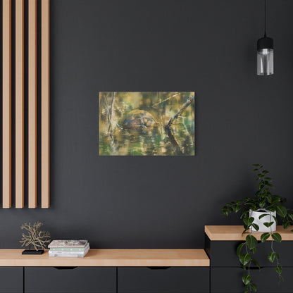 Painted Turtle Light Abstract Canvas Print