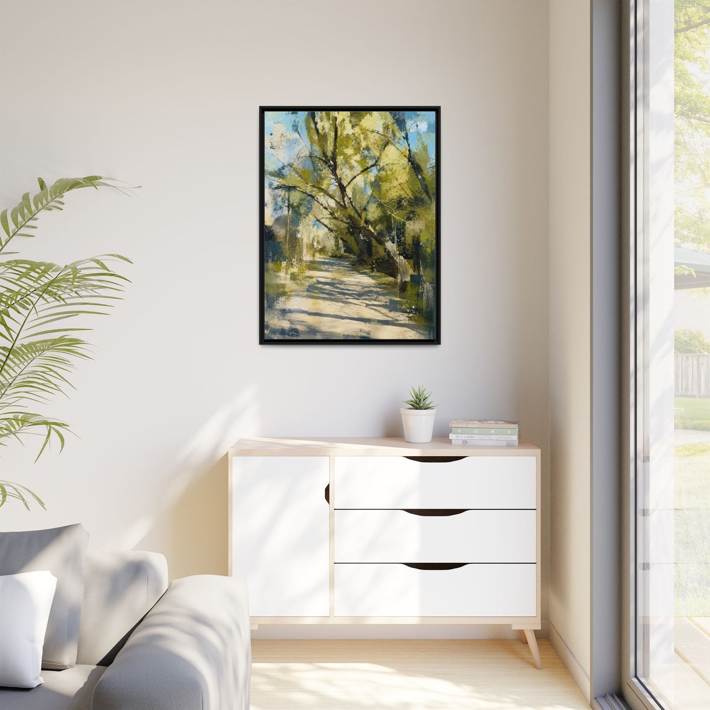 Willow Park Abstract Framed Canvas Print