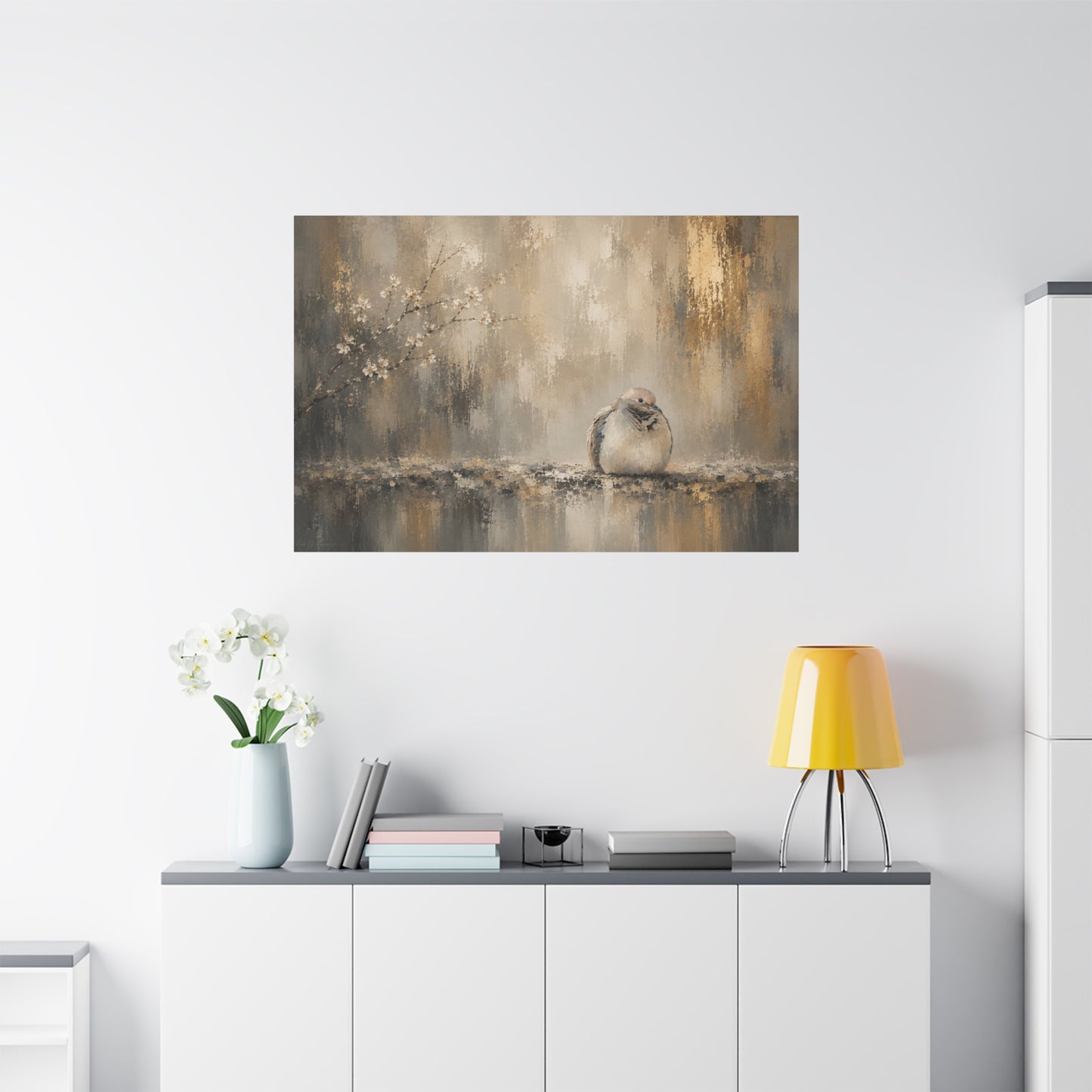 Dove Golden Abstract Canvas Print