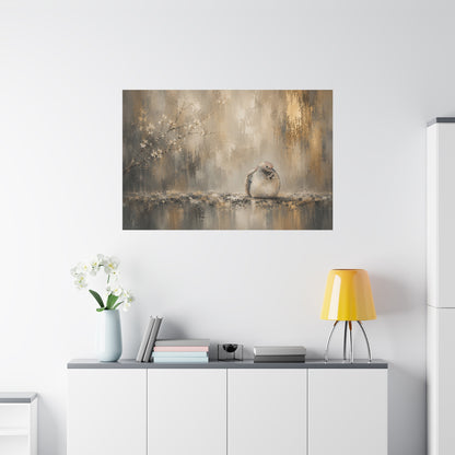 Dove Golden Abstract Canvas Print