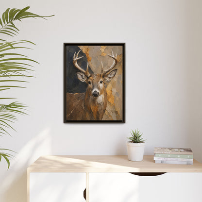 Woodland Buck Abstract Framed Canvas Print