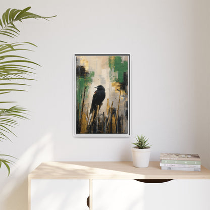 Blackbird Abstract Framed Canvas Print