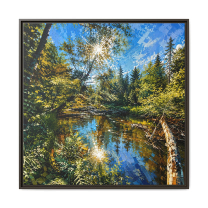 Apsley River Abstract Framed Canvas Print