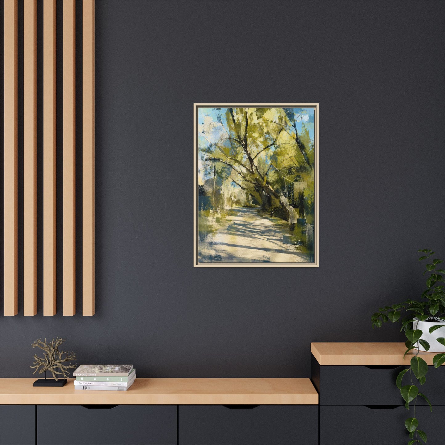 Willow Park Abstract Framed Canvas Print