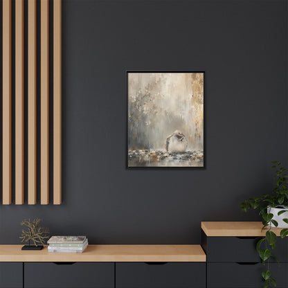 Dove Light Abstract Framed Canvas Print