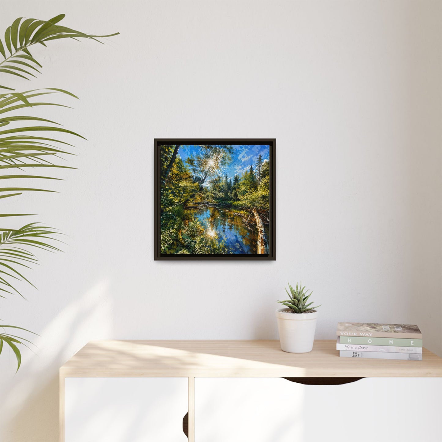 Apsley River Abstract Framed Canvas Print