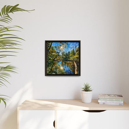 Apsley River Abstract Framed Canvas Print