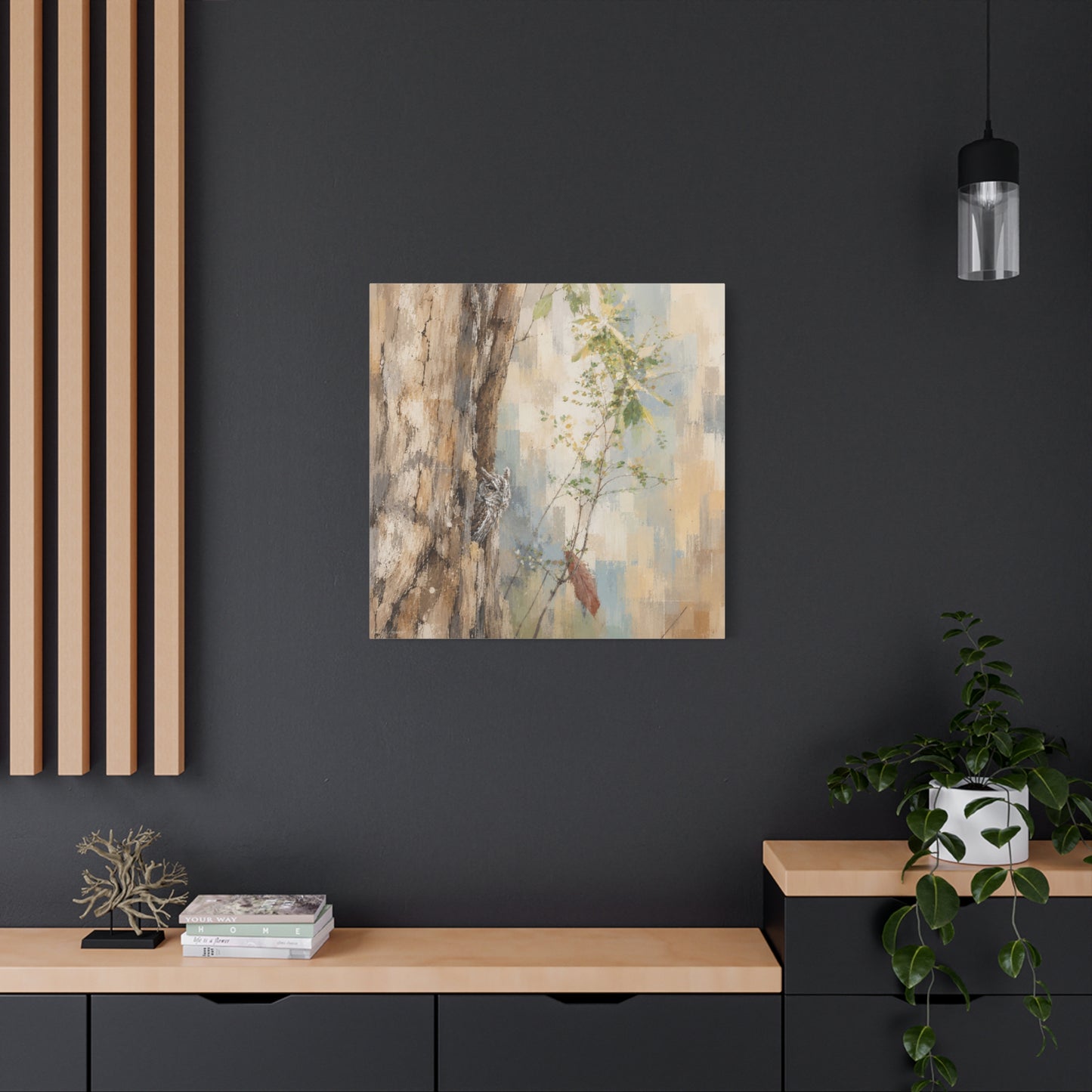 Pacific Screech Owl Abstract Canvas Print
