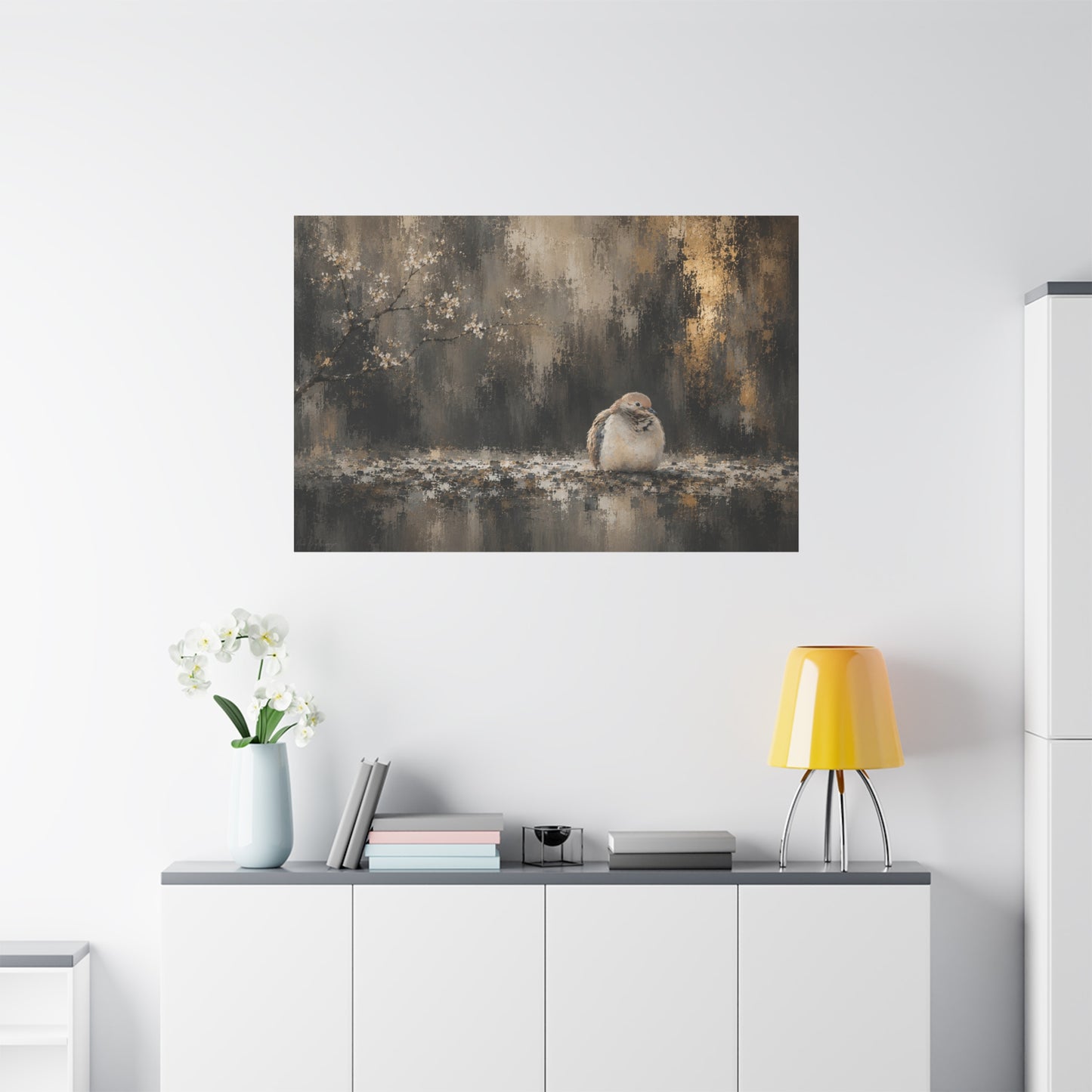 Dove Dark Abstract Canvas Print
