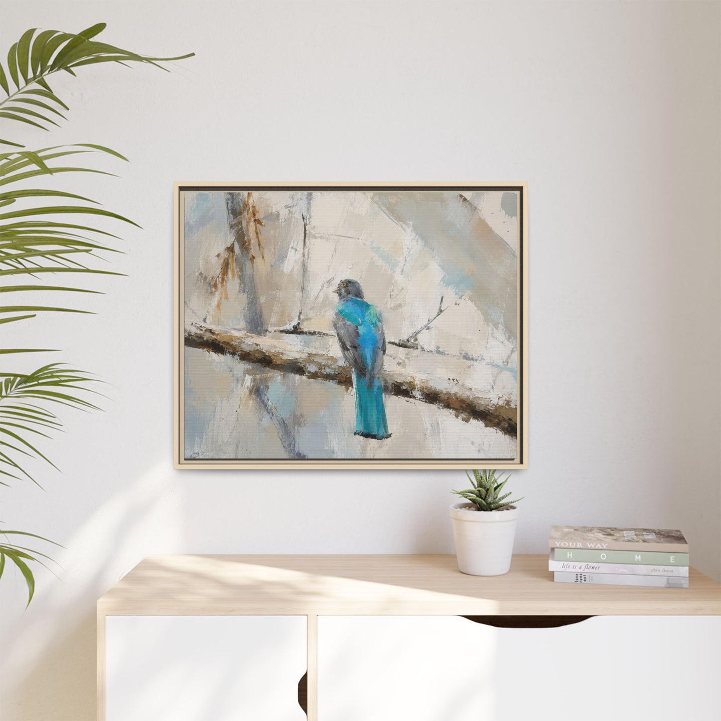 Trogon Abstract Framed Canvas Print