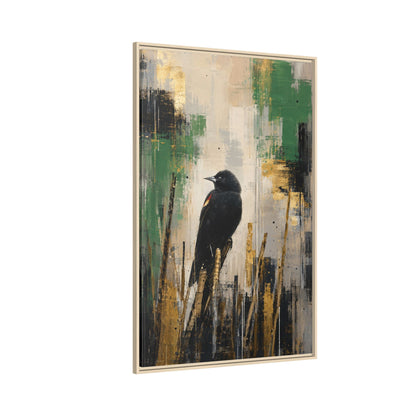 Blackbird Abstract Framed Canvas Print