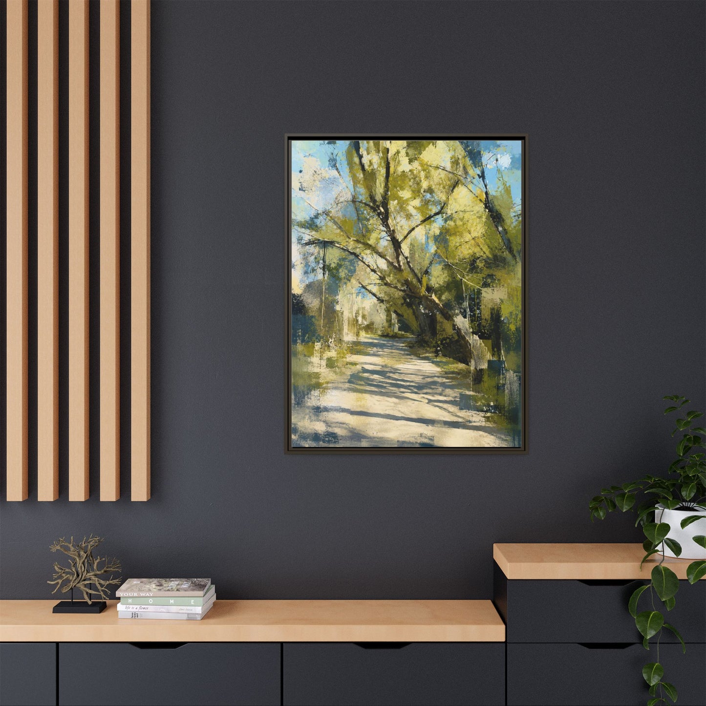 Willow Park Abstract Framed Canvas Print