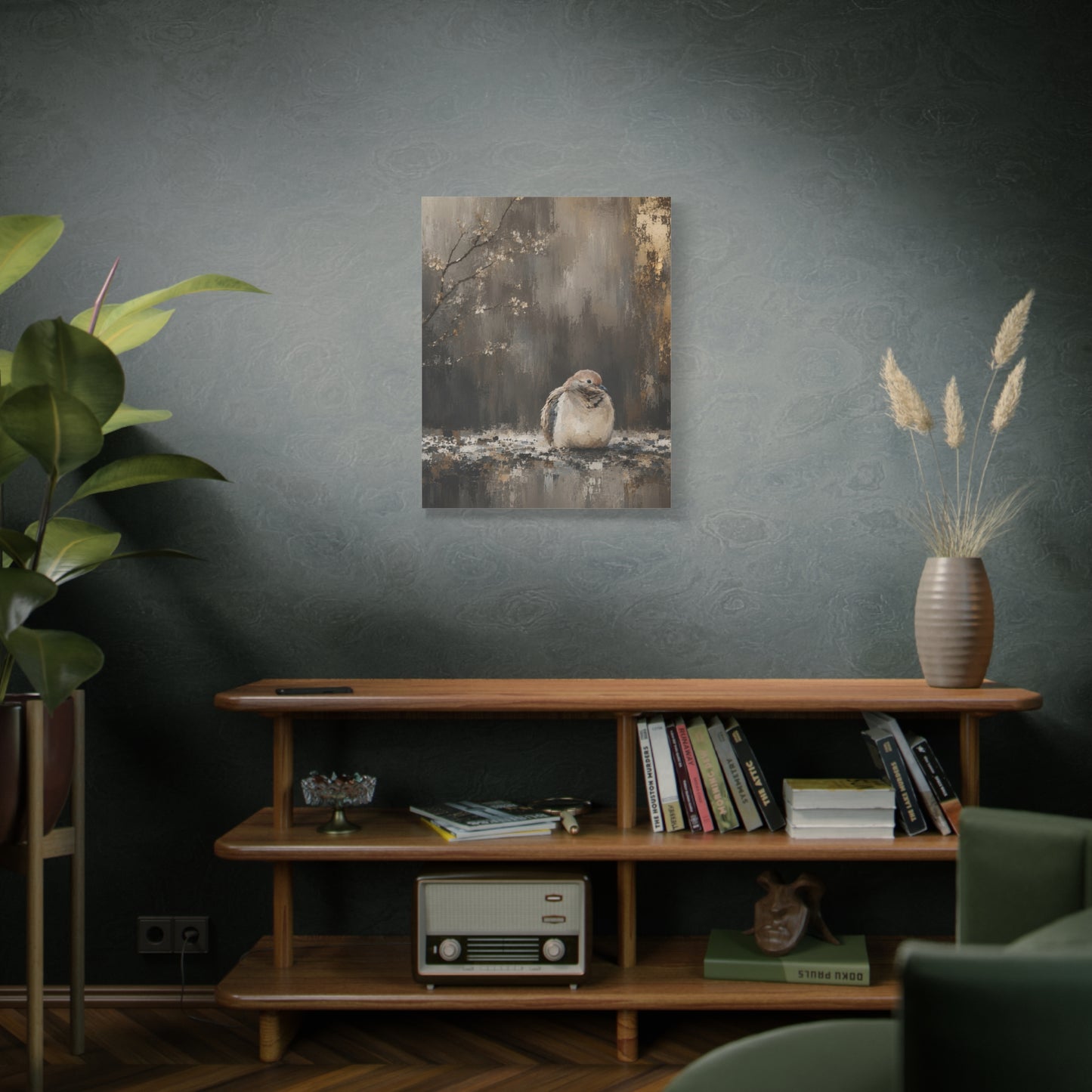 Dove in Shadow Abstract Canvas Print