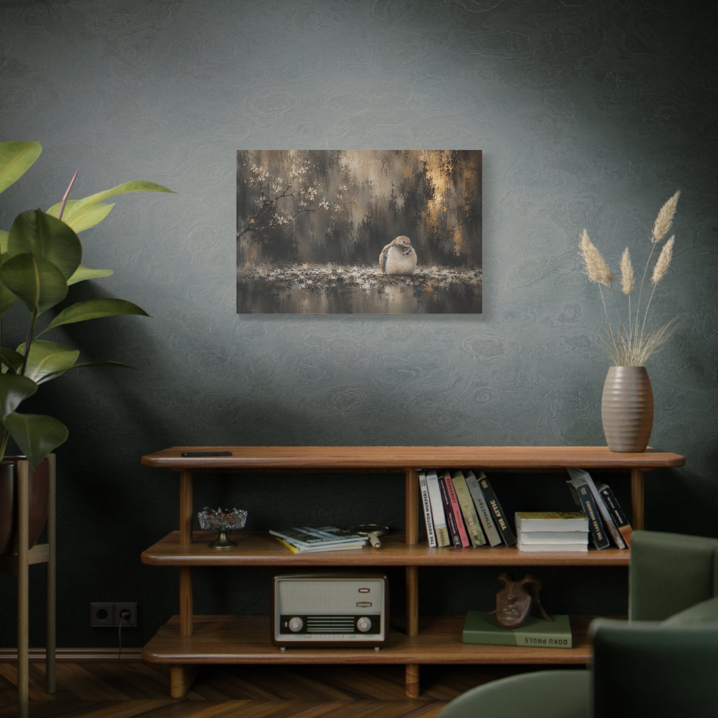 Dove Dark Abstract Canvas Print