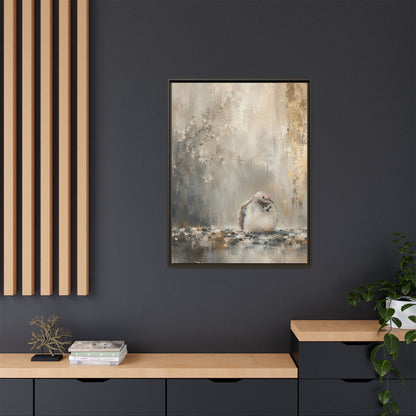 Dove Light Abstract Framed Canvas Print