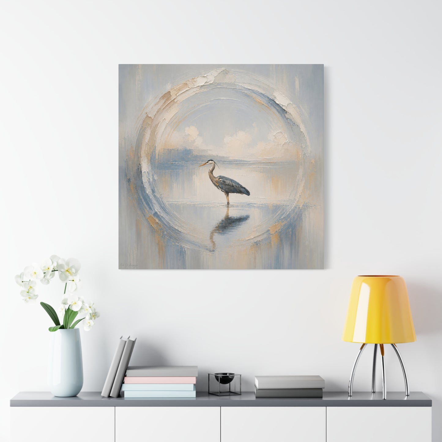 Great Blue Heron Abstract Canvas Print