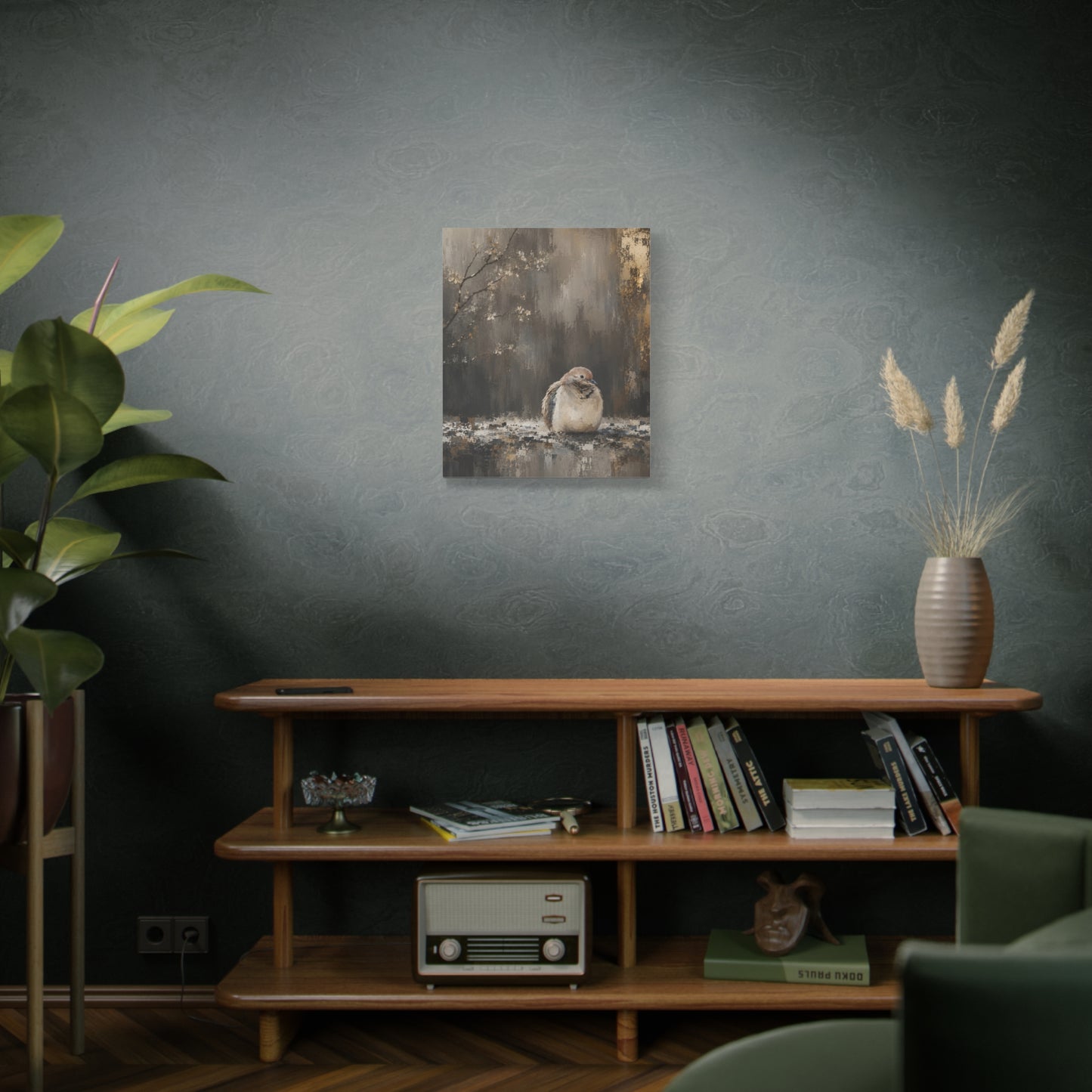 Dove in Shadow Abstract Canvas Print