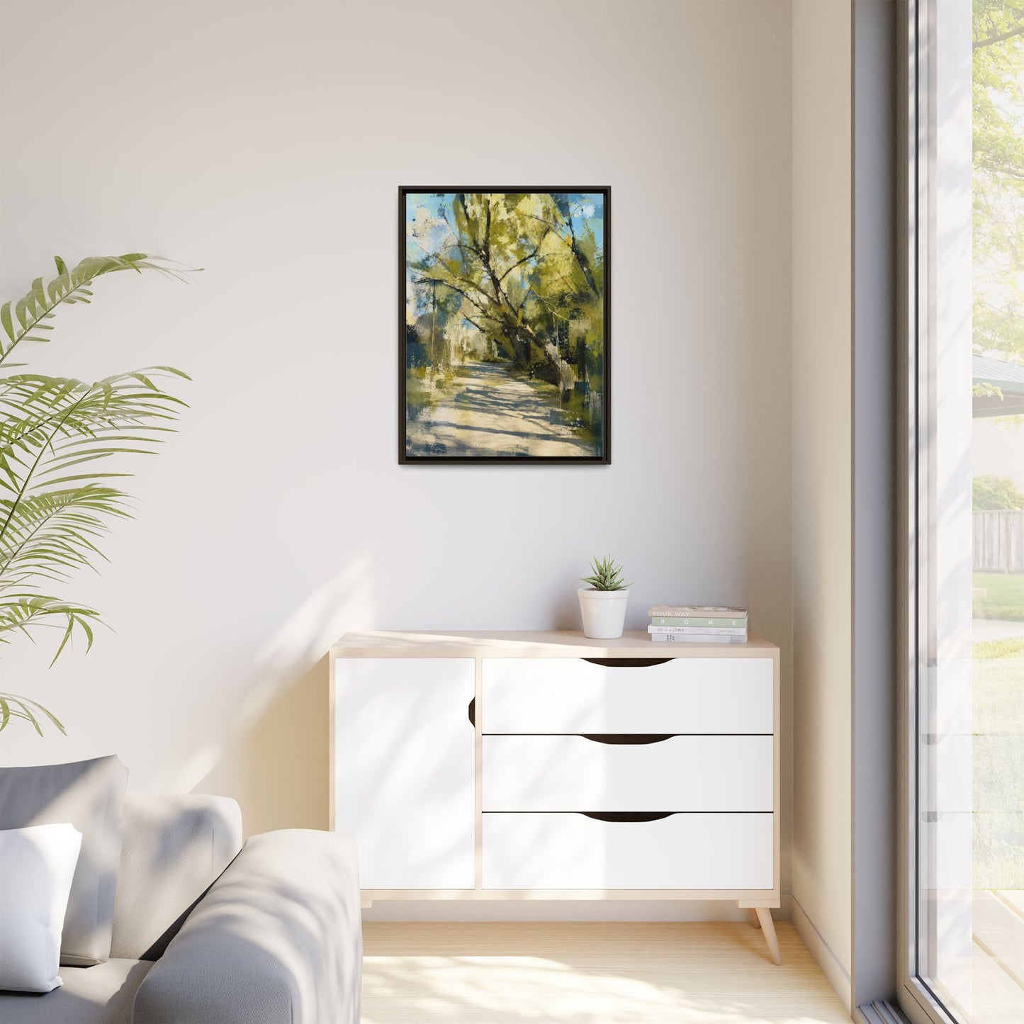 Willow Park Abstract Framed Canvas Print