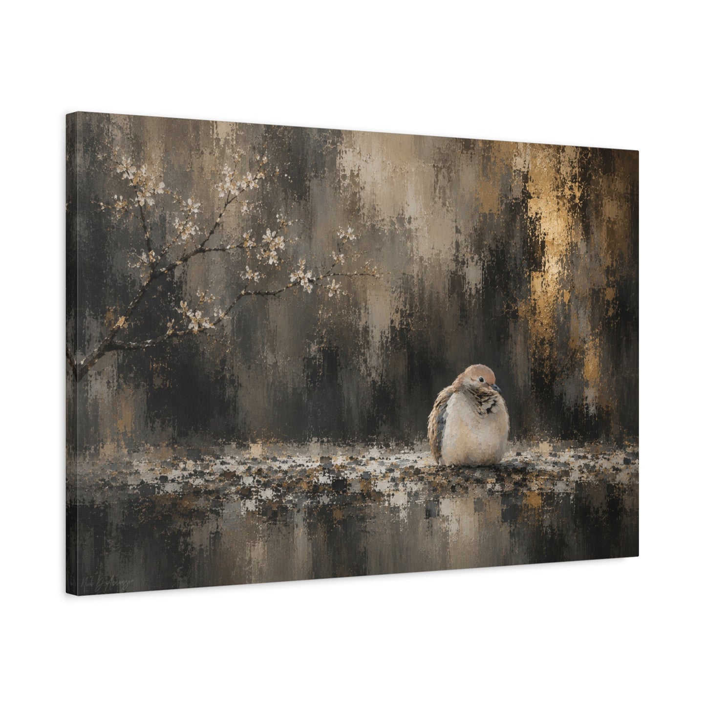 Dove Dark Abstract Canvas Print