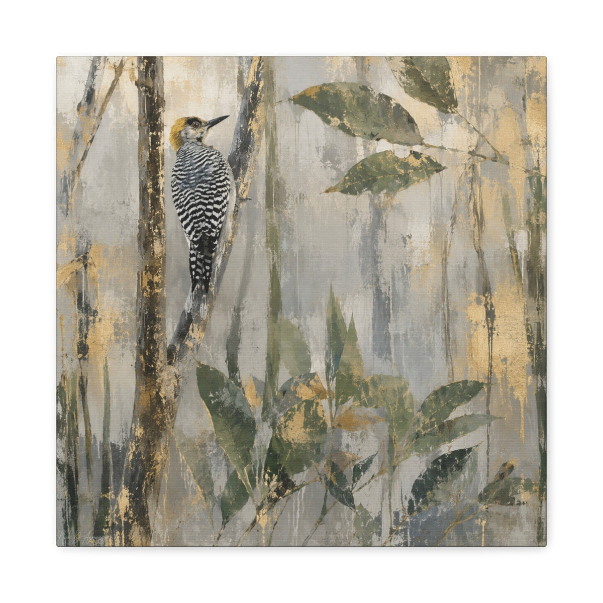 Golden-Cheek Abstract Canvas Print