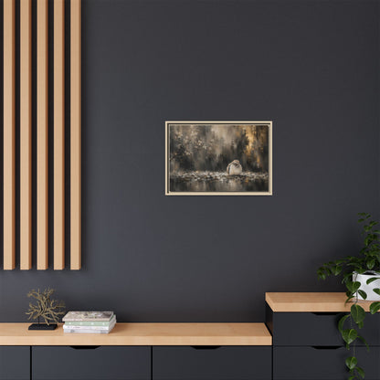 Dove Dark Abstract Framed Canvas Print
