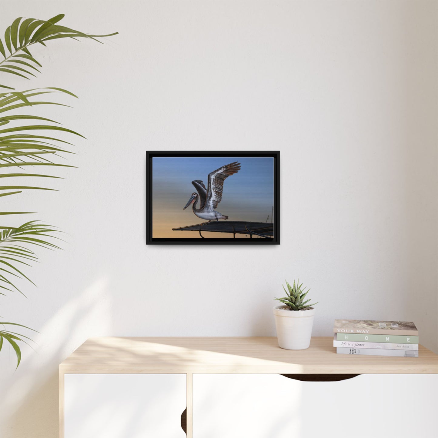 Coastal Pelican | Framed Canvas
