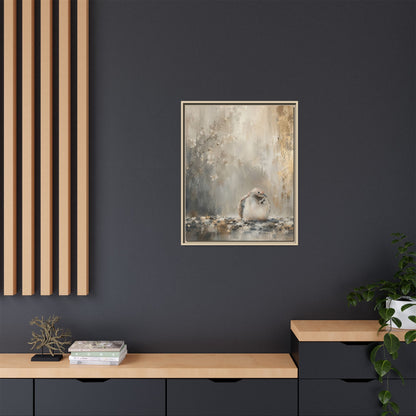 Dove Light Abstract Framed Canvas Print