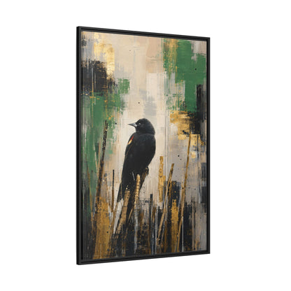 Blackbird Abstract Framed Canvas Print