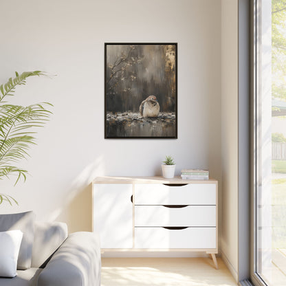 Dove in Shadow Abstract Framed Canvas Print