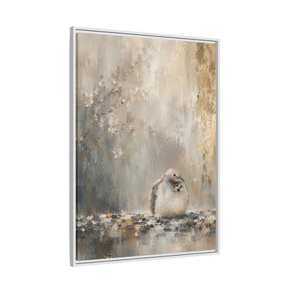 Dove Light Abstract Framed Canvas Print