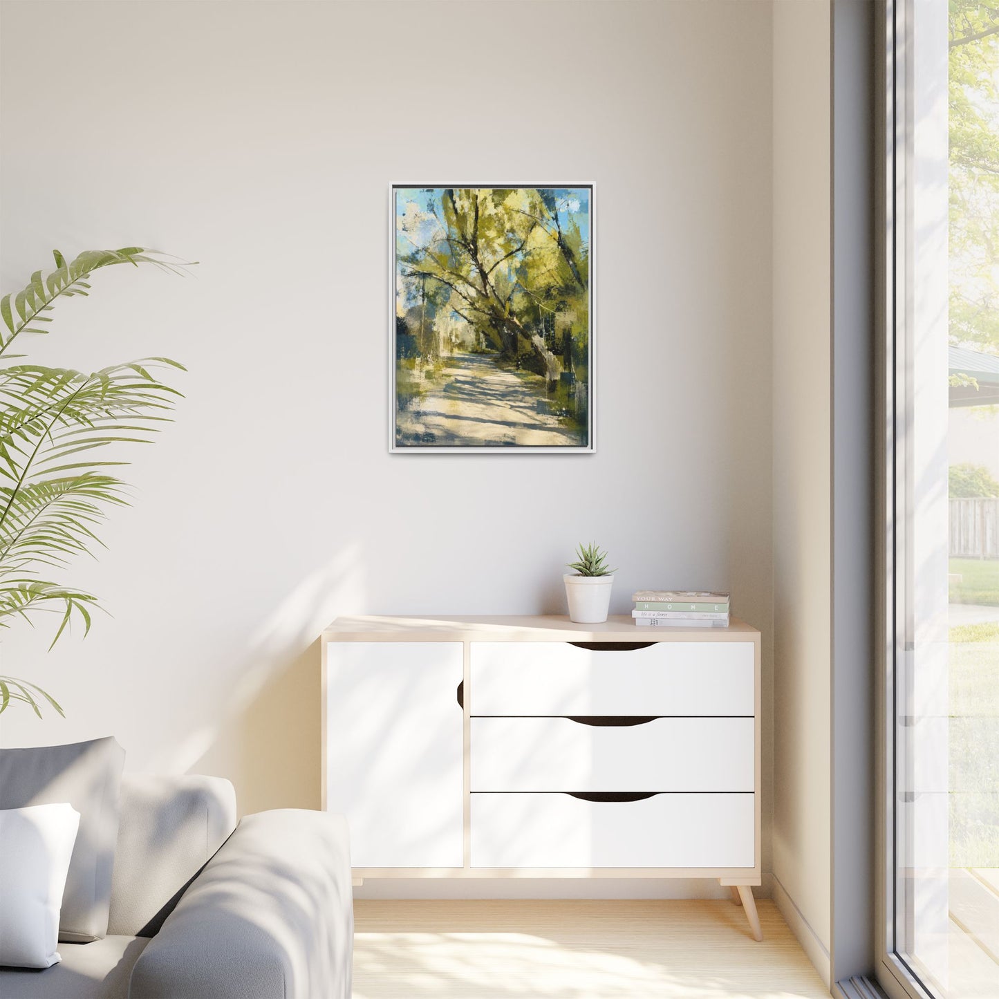 Willow Park Abstract Framed Canvas Print