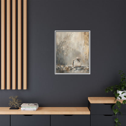 Dove Light Abstract Framed Canvas Print