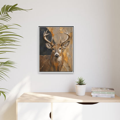 Woodland Buck Abstract Framed Canvas Print