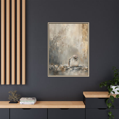 Dove Light Abstract Framed Canvas Print
