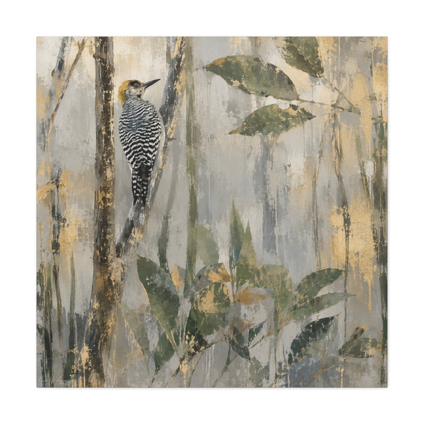 Golden-Cheek Abstract Canvas Print