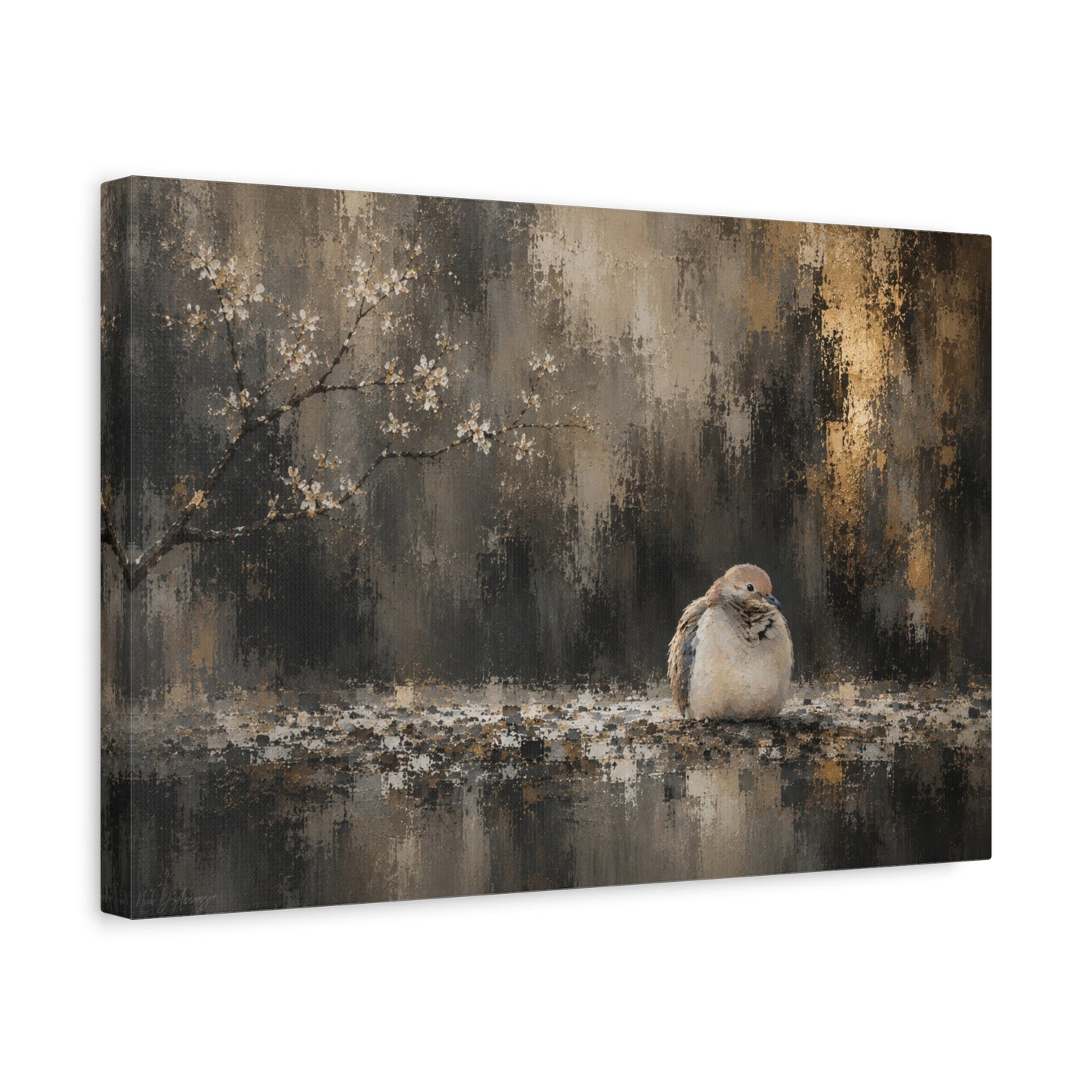 Dove Dark Abstract Canvas Print