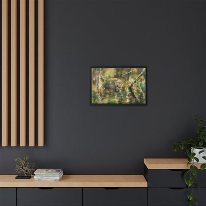 Painted Turtle Light Abstract Framed Canvas Print