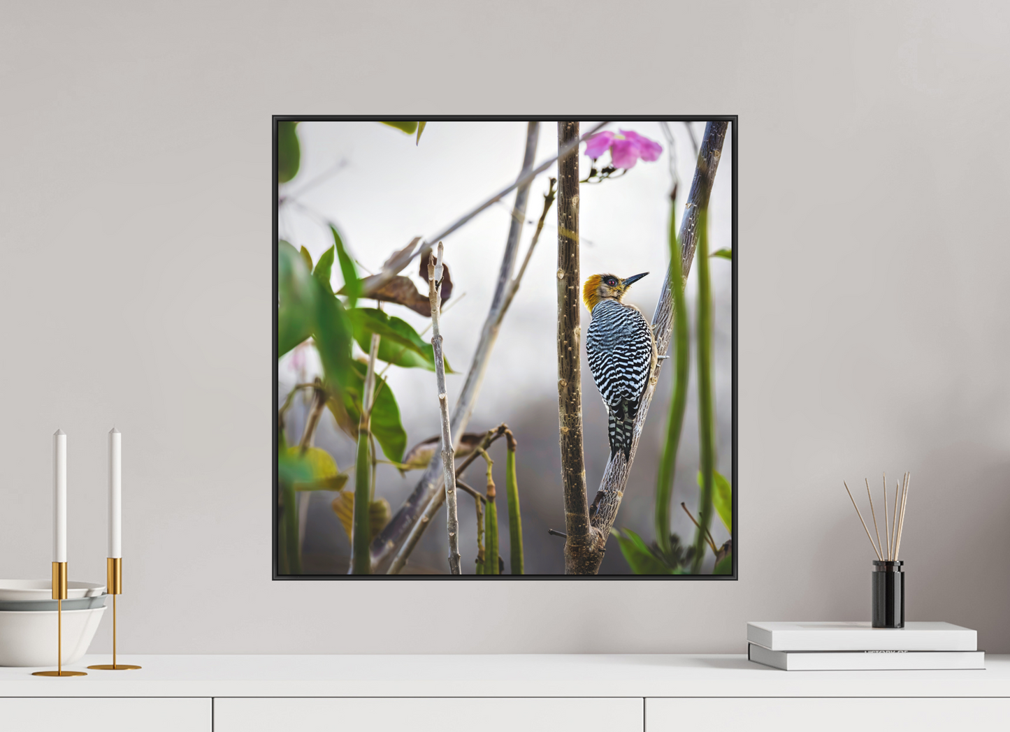 50 x 50 cm, Photo Print Under Acrylic Glass 2mm, Matte, Aluminum ArtBox, Profile 25 mm (Black) Golden Cheek